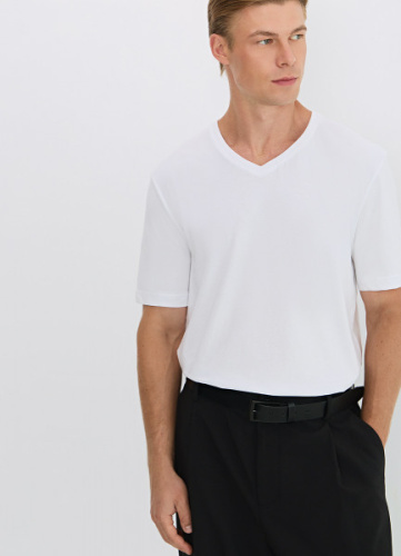 Футболка с V-вырезом, Белый