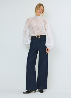 Широкие джинсы O'STIN x Яндекс Книги, Синий