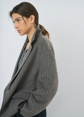 Однобортный жакет, Коричневый