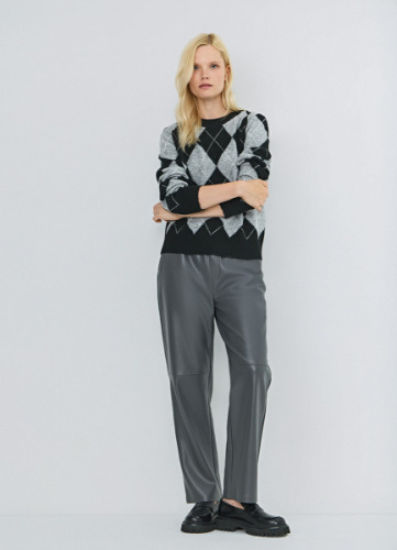 Брюки из искусственной кожи, Серый