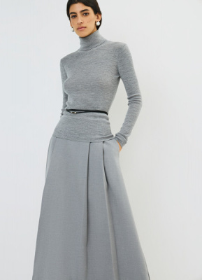 Юбка миди А-силуэта, Серый