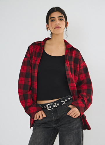 Рубашка в клетку, Красный