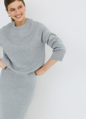 Джемпер плотной вязки, Серый