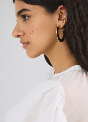 Серьги с эффектом мятого металла, Золотой