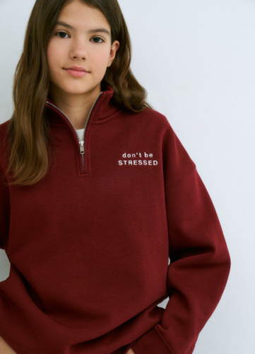 Свитшот с воротником-стойкой для девочек, Фиолетовый