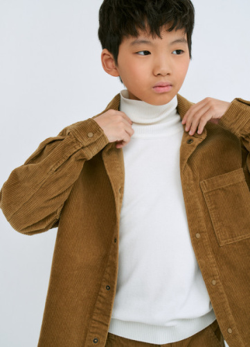 Рубашка из вельвета для мальчиков, Бежевый