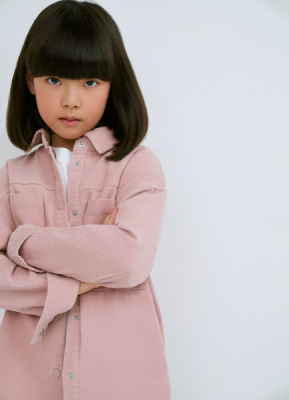 Вельветовая рубашка для девочек, Розовый