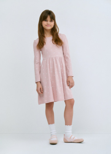 Трикотажное платье c принтом для девочек, Розовый