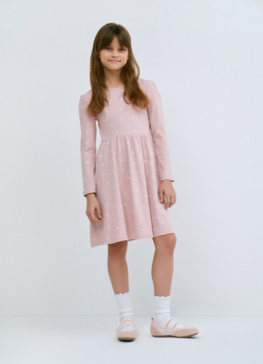 Трикотажное платье c принтом для девочек, Розовый