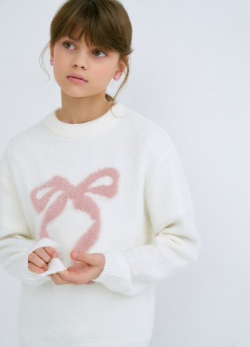 Вязаный джемпер для девочек, Бежевый