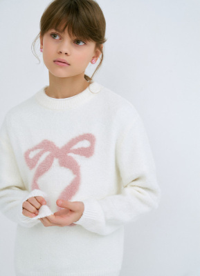 Вязаный джемпер для девочек, Бежевый