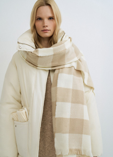 Шарф в клетку, Бежевый
