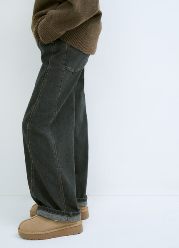 Объёмные джинсы Baggy для девочек, Коричневый