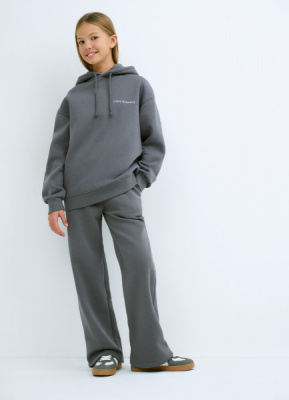 Широкие трикотажные брюки для девочек, Серый