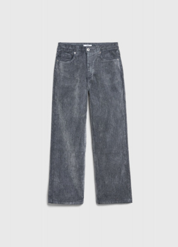 Прямые джинсы с эффектом велюра для девочек, Серый