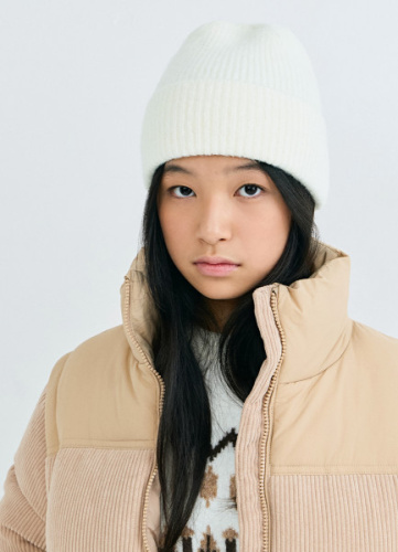 Вязаная шапка для девочек, Белый