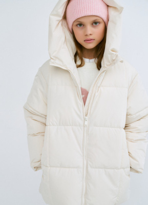 Пуховик для девочек, Бежевый