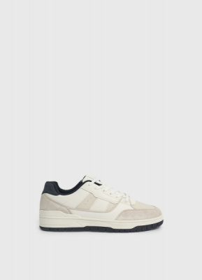 Кроссовки со вставками из натуральной замши, Белый