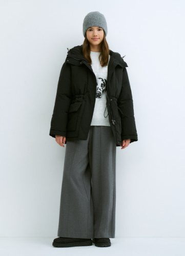 Пуховик для девочек, Черный