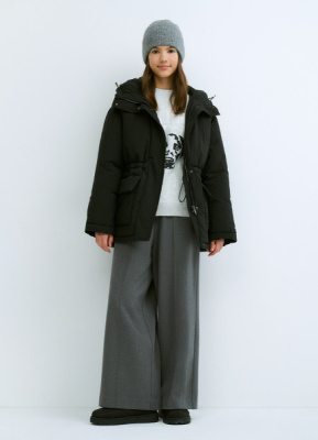 Пуховик для девочек, Черный