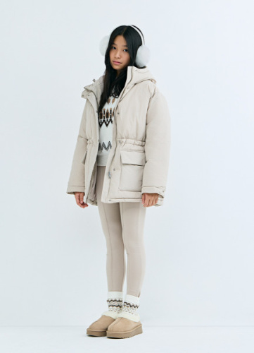 Пуховик для девочек, Бежевый