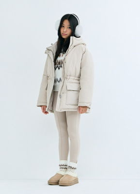 Пуховик для девочек, Бежевый