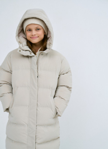 Пуховик для девочек, Бежевый