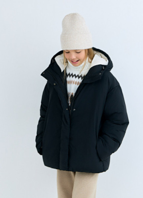 Пуховик для девочек, Черный