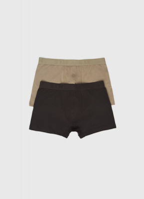 Базовые трусы-транки, 2 шт., Коричневый