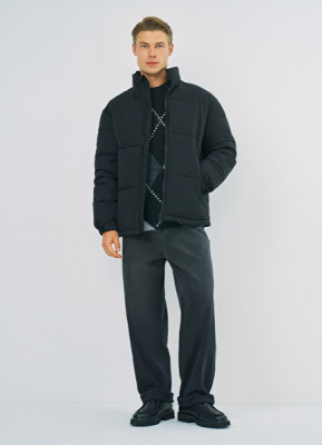 Утеплённая куртка с воротником-стойкой, Черный