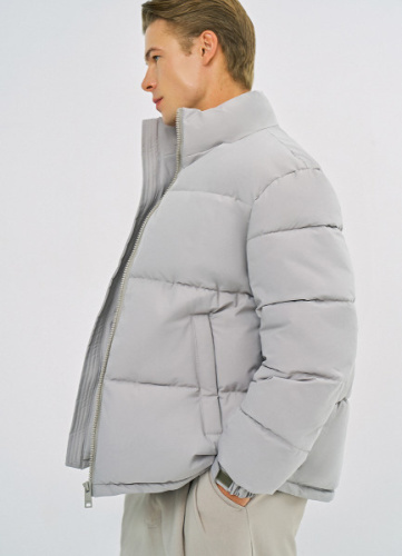 Утеплённая куртка с воротником-стойкой, Серый