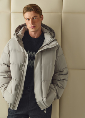 Утеплённая куртка с капюшоном, Серый