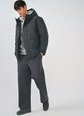 Утеплённая куртка с капюшоном, Серый