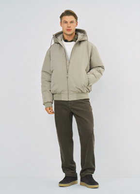 Утеплённая куртка с капюшоном, Бежевый