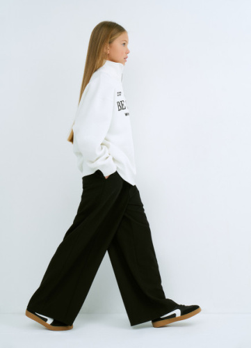 Широкие брюки для девочек, Черный