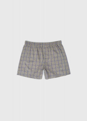 Текстильные трусы-боксеры в клетку, Бежевый