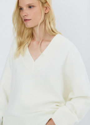 Джемпер из мягкой пряжи с шерстью, Белый