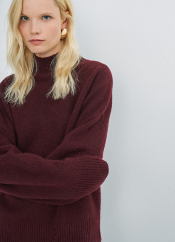 Свитер из мягкой пряжи с шерстью, Фиолетовый