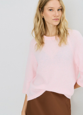 Джемпер из пряжи с шерстью альпака, Розовый