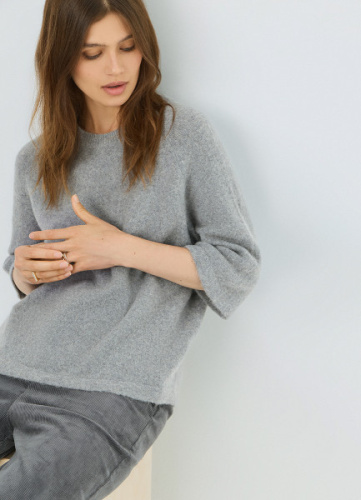 Джемпер из пряжи с шерстью альпака, Серый