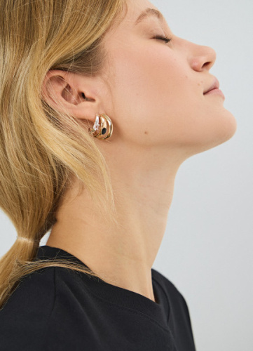 Серьги в виде колец O'STIN x Яндекс Книги, Золотой