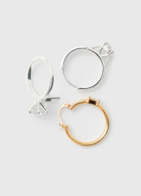 Серьги в виде колец O'STIN x Яндекс Книги, Мультицвет