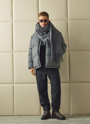 Утеплённая куртка с воротником-стойкой, Серый