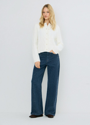 Кардиган из пряжи с шерстью, Бежевый