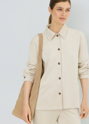 Рубашка из искусственной замши, Бежевый