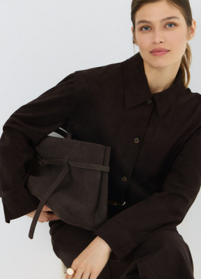 Рубашка из искусственной замши, Коричневый