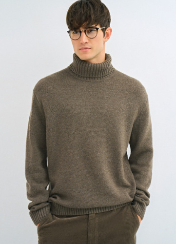 Свитер с содержанием шерсти, Коричневый