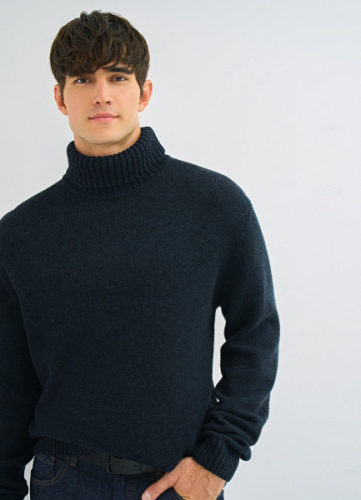 Свитер с содержанием шерсти, Синий
