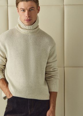 Свитер с содержанием шерсти, Бежевый