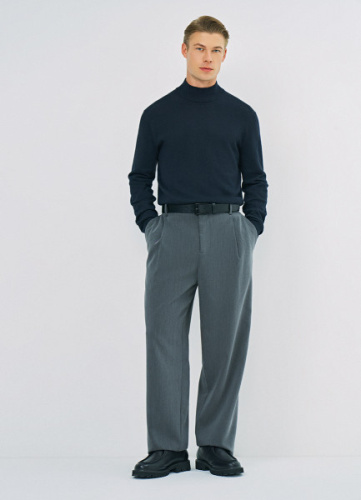 Базовый джемпер с воротником-стойкой, Синий